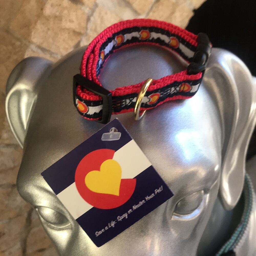 NEW Colorado  Flag X-Small Dog Collar Blue Red 8-12 inches